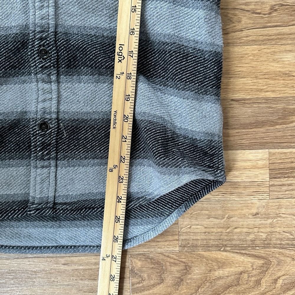 Y2K GAP Mens Standard Fit Button Up Size S Striped Gray Thick Canvas Collared - Picture 7 of 8